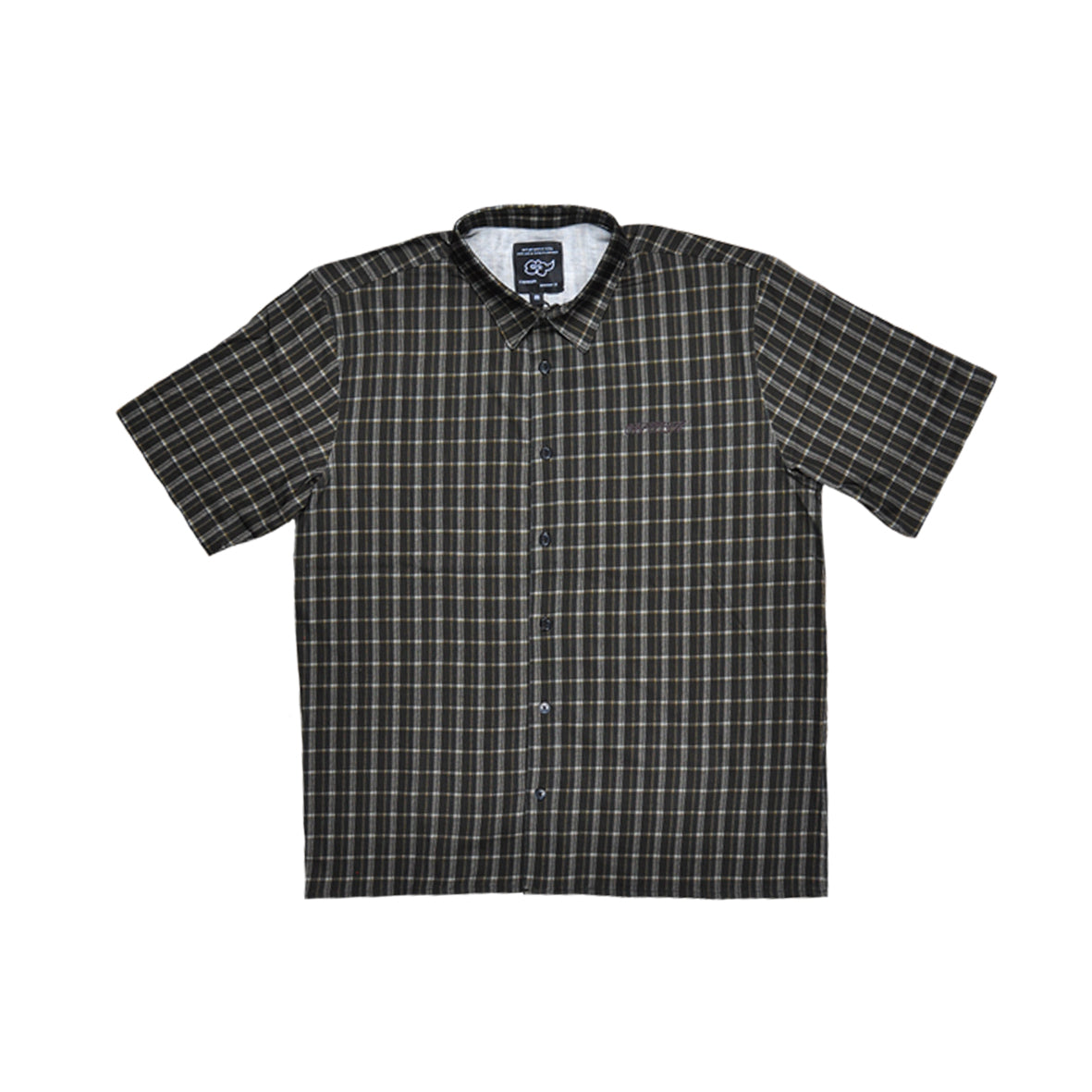 short sleeve - brown plaid