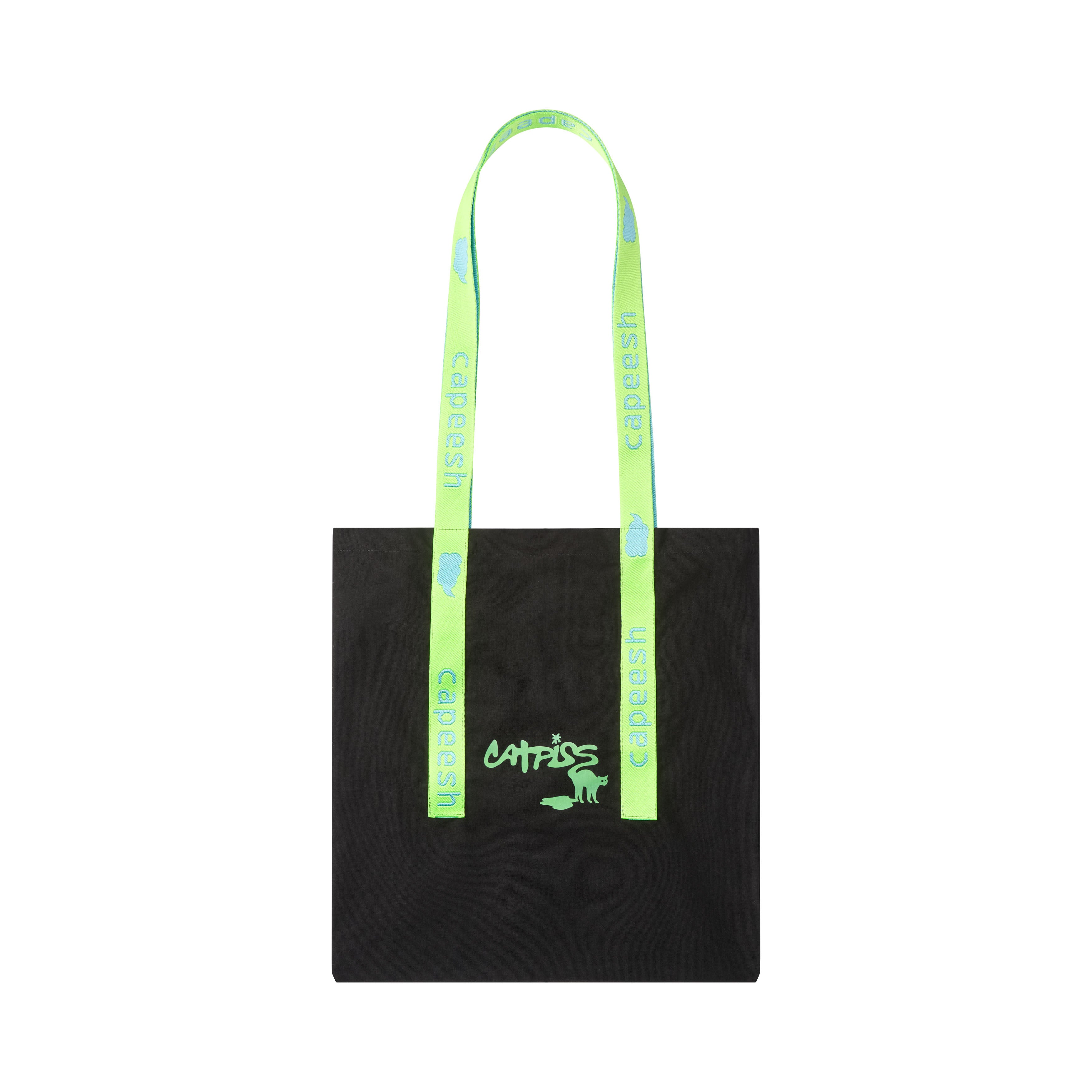 catpiss totebag - green/turquoise