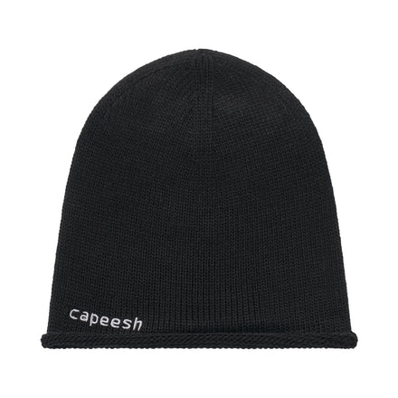 roll beanie - black